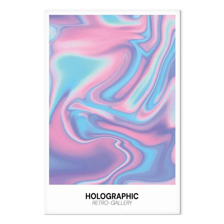 Holo-dream - duhové vlny a retro přechody na bílém pozadí